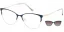 Dámská brýlová obruba se slunečním klipem MONDOO clip-on 06i6 c03 - tmavě modrá/stříbrná