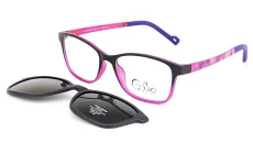 Dětská brýle se slunečním polarizačním klipem (2v1) Cooline 189 c2 purple - fialová/růžová