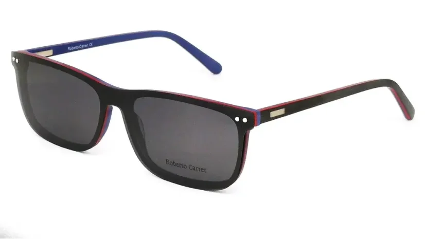 Pánské brýle (CLIP-ON) Roberto Carrer RC 1117 Col. 02 - černá/červená/modrá