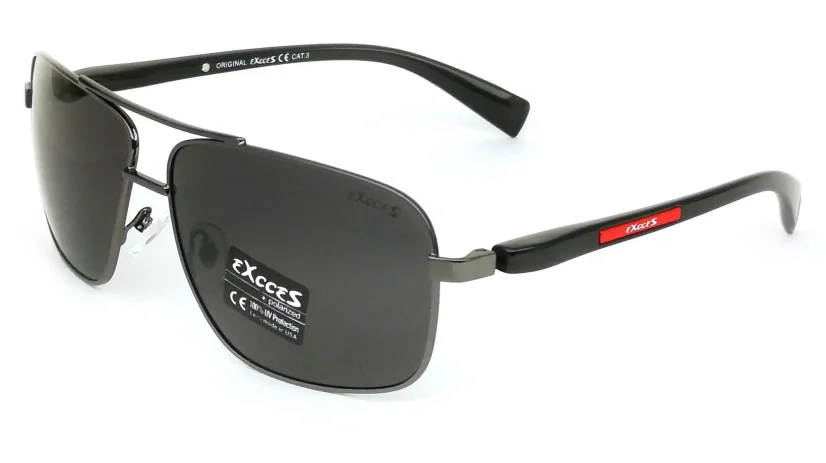 Pánské sluneční brýle EXCCES Polarized EX380-C01 - černá/šedá/červená