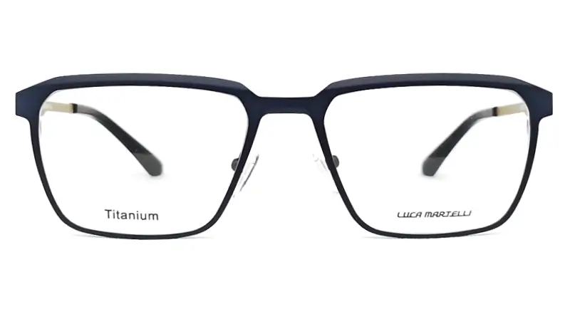 Pánská brýlová obruba Luca Martelli Titanium LM2296 COL. 03 - tmavě modrá/zlatá mat