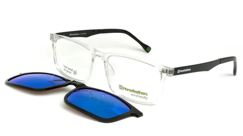 Pánská brýlová obruba se zrcadlovým slunečním klipem HORSEFEATHERS 3057 c.03 - čirá