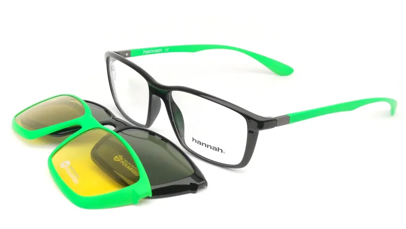 Pánská brýlová obruba HANNAH clip-on 6703 c5 - černá/zelená