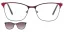 Dámská brýlová obruba se slunečním klipem MONDOO clip-on 0587 c05 - červená/šedá