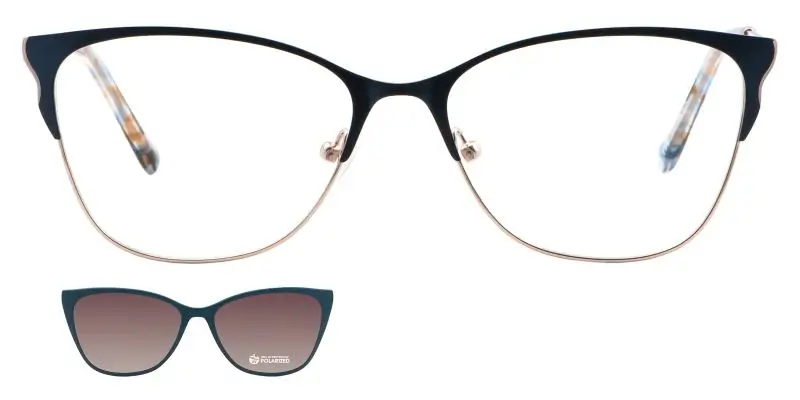 Dámská brýlová obruba se slunečním klipem MONDOO clip-on 06i6 c03 - tmavě modrá/stříbrná