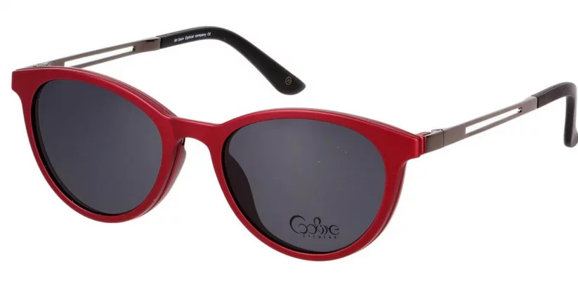 Dámská brýlová obruba se slunečním klipem Cooline 126 2v1 Clip-on - vínová