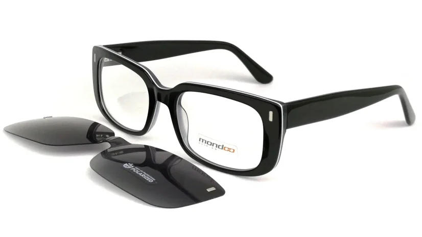 Dámská brýlová obruba se slunečním polarizačním klipem MONDOO 0629 c1 - černá