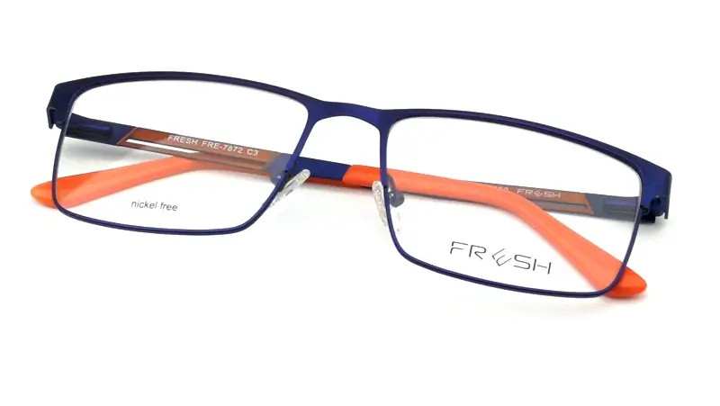 Pánská brýlová obruba se slunečním polarizačním klipem Fresh FRE-7872-C3 - modrá/oranžová
