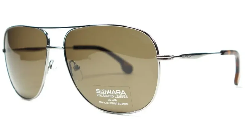 Pánské sluneční brýle s polarizací SAHHARA SA067 C1 - kovová/hnědá