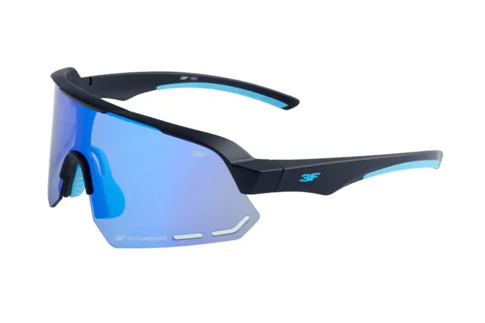 Univerzální sluneční sportovní brýle 3F New Version 1931 - černá/modrá, modrý odlesk