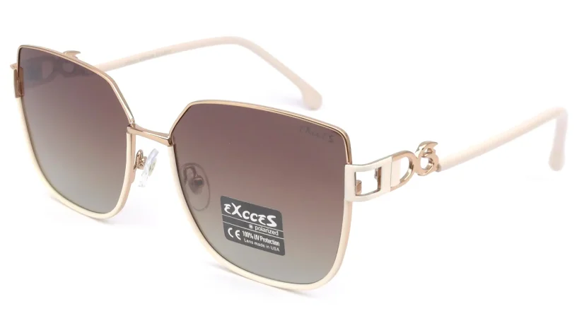 Dámské elegantní sluneční brýle EXCCES EX640 C03 - zlatá/bílá