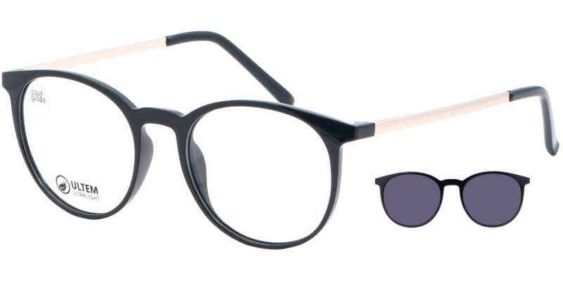 Brýle se slunečním klipem MONDOO clip-on 0614 c3 černá/stříbrná