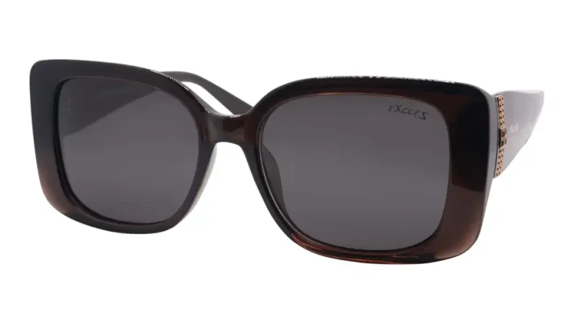 Dámské sluneční brýle EXCCES Polarized EX700 C2 - tmavohnědá/zlatá