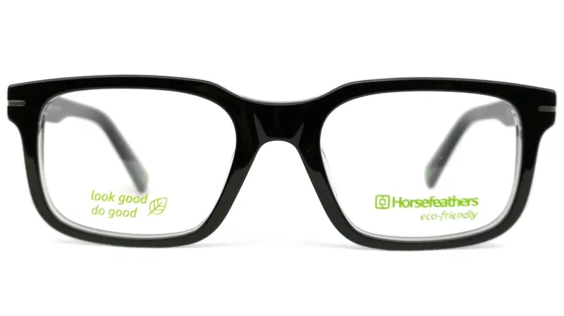 Pánská brýlová obruba se slunečním polarizačním klipem HORSEFEATHERS 3056 c01 - černá