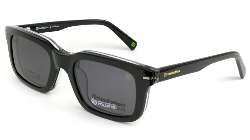 Pánská brýlová obruba se slunečním polarizačním klipem HORSEFEATHERS 3056 c01 - černá