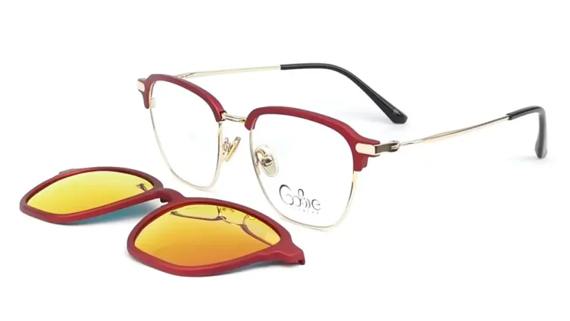 Dioptrické brýle se slun.klipem (2v1) Cooline 117 red-matt