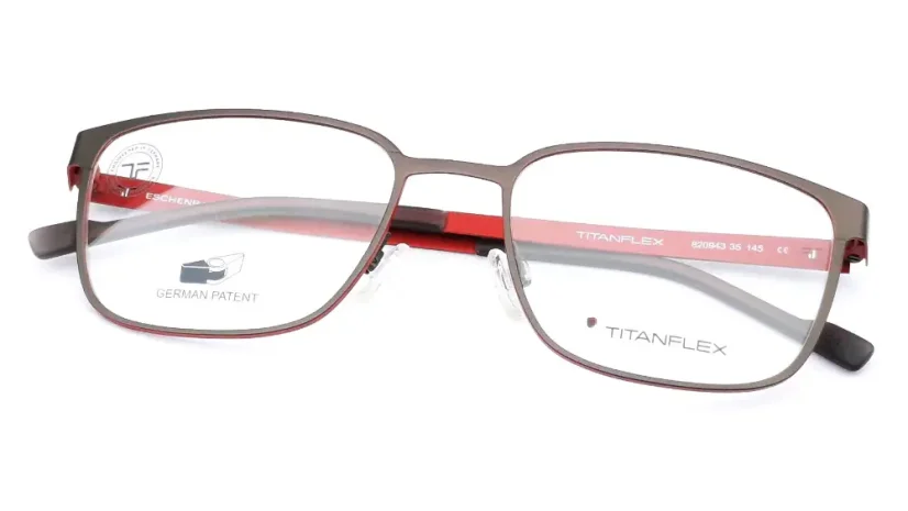 Pánská titanová brýlová obruba TITANFLEX 820943 35 - šedá/vínová