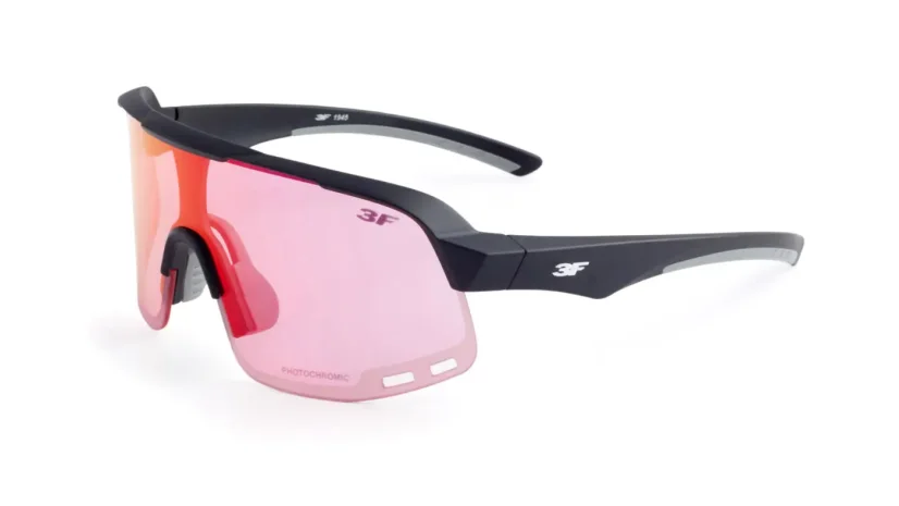 Sportovní fotochromatické sluneční brýle s HD zorníkem 3F New Version II. 1945 - černá/šedá, červený odlesk