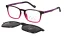 Dětská brýle se slunečním polarizačním klipem (2v1) Cooline 190 c6 black/pink - černá/růžová/fialová