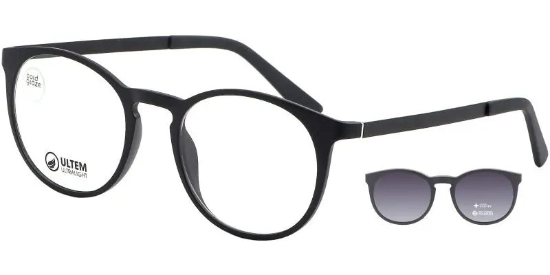 Brýlová obruba se slunečním klipem 2v1 POINT 6070 U82 - černá