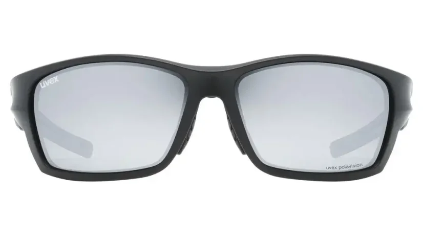 Sportovní polarizační brýle UVEX SPORTSTYLE 232 P BLACK MAT / POLAVISION MIRROR SILVER (CAT. 3)