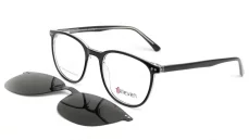 Unisex brýle se slunečním klipem (2V1) Eleven ELE-1799 C1 - černá/čirá