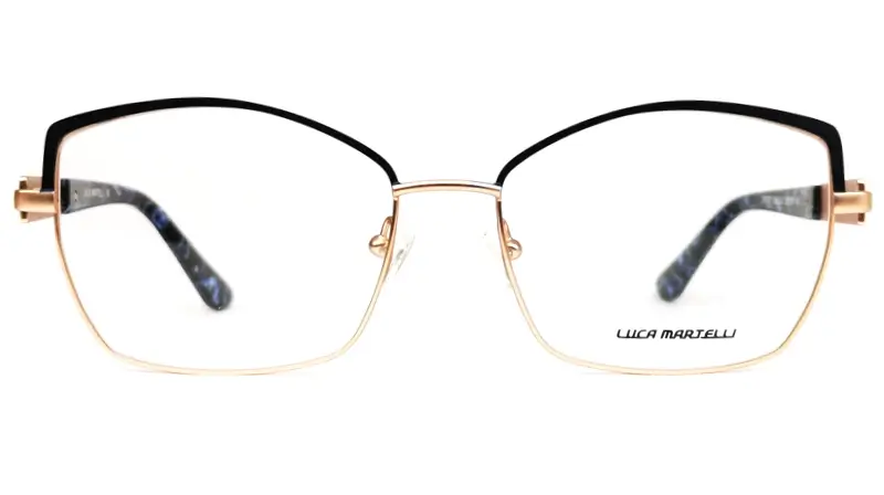 Dámská brýlová obruba Luca Martelli LM1227 Col. 03 - černá/modrá/zlatorůžová