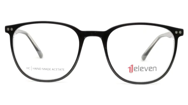 Unisex brýle se slunečním klipem (2V1) Eleven ELE-1799 C1 - černá/čirá
