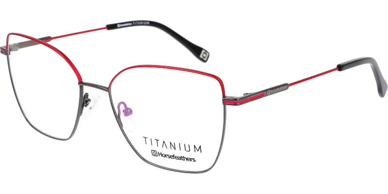 Dámská titanová brýlová obruba HORSEFEATHERS 3114 c5 červená