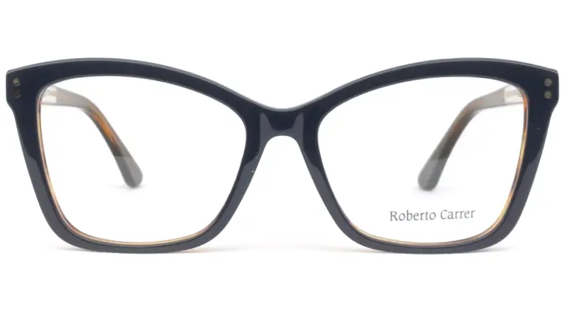 Dámská brýlová obruba s polarizačním slunečním klipem Roberto Carrer RC1114 Col.03 - tmavě modrá/hnědá