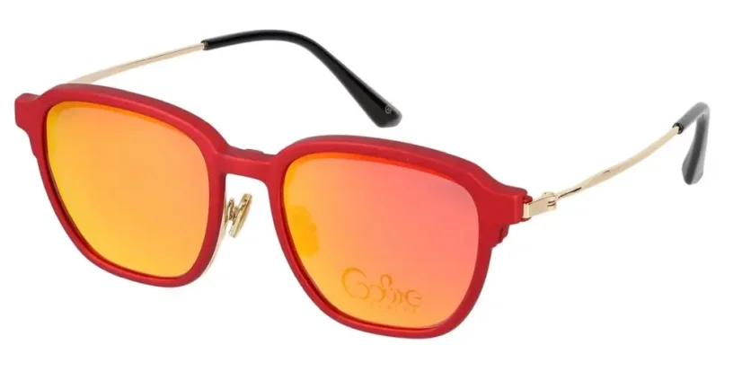 Dioptrické brýle se slun.klipem (2v1) Cooline 117 red-matt