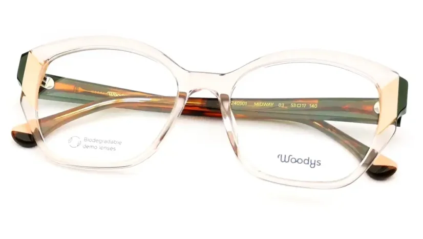 Dámská brýlová obruba Woodys 240901 MIDWAY 03 - čirá/krémová/khaki/hnědá