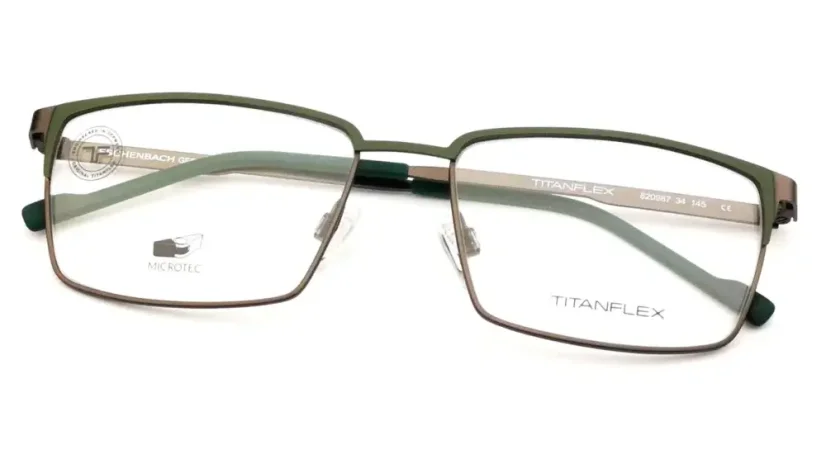 Pánská brýlová obruba TITANFLEX 820987 34 - zelená/hnědá