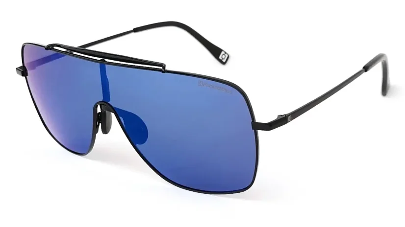 Pánské sluneční brýle s polarizací HORSEFEATHERS 393072 C5 - černá, šedé zabarvení, modrý odlesk