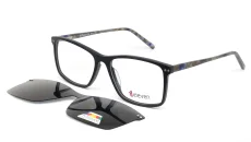 Dámská brýlová obruba s polarizačním slunečním klipem Eleven ELE1612 C3 - černá/modrá/hnědá