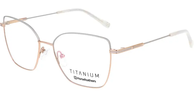 Dámská titanová brýlová obruba HORSEFEATHERS 3114 c6 zlatá/bílá