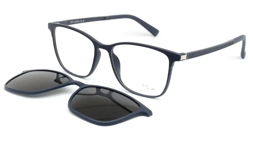 Dioptrické brýle se slunečním polarizačním klipem (2v1) CRH-Brillen 0-50918 - tmavě modrá