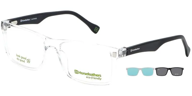 Pánská brýle se slunečním klipem HORSEFEATHERS 3050 T92 - čirá/černá