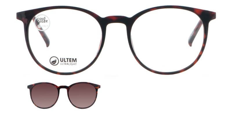 Brýle se slunečním klipem MONDOO clip-on 0614 c2 hnědá/zlatá