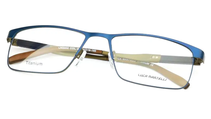 Pánská brýlová obruba Luca Martelli Titanium LM2202 Col. 03 - tmavě modrá/šedá