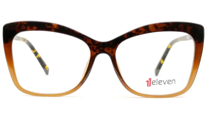 Dámská brýlová obruba s polarizačním slunečním klipem Eleven ELE1795 c3 - hnědá