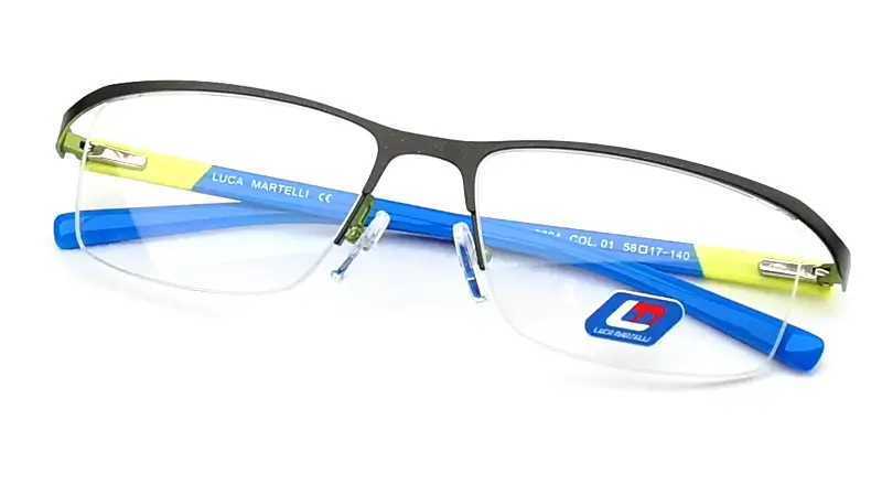 Pánská sportovní brýlová obruba Luca Martelli Sport LMS 064 Col. 01 - černá/žlutá/modrá