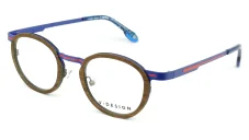 Brýlová obruba V.DESIGN VD6119 Jérôme BL - modrá/červená/dřevo-imitace