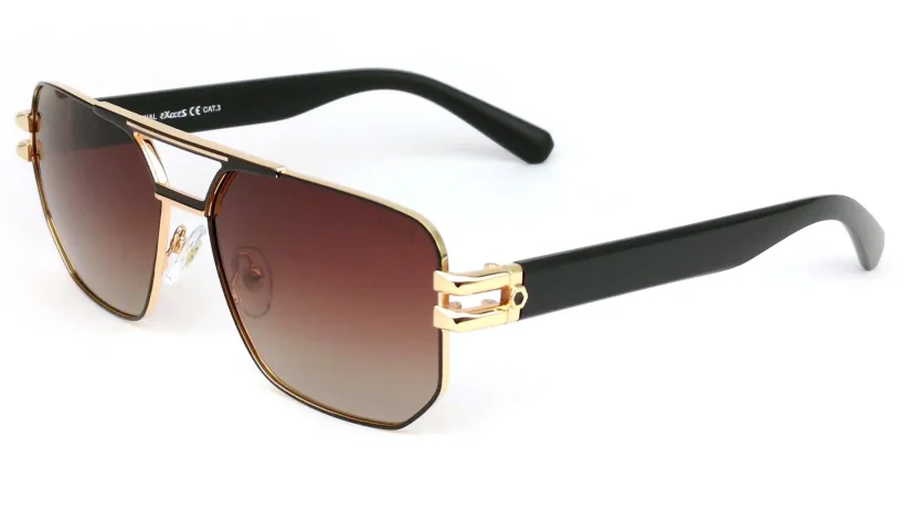 Pánské sluneční brýle EXCCES Polarized EX673-C01 - černá/zlatá