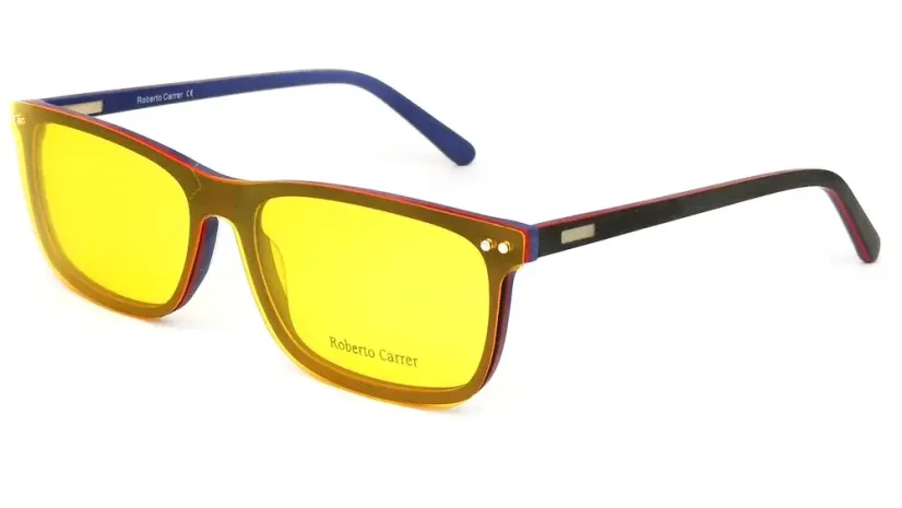 Pánské brýle (CLIP-ON) Roberto Carrer RC 1117 Col. 02 - černá/červená/modrá