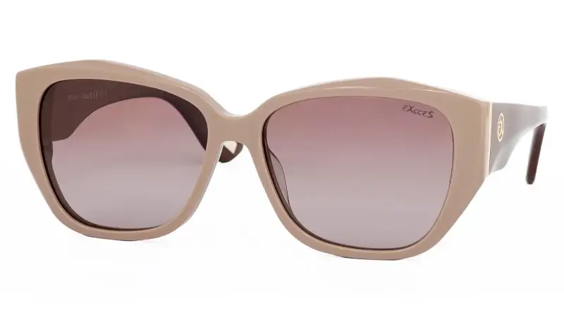 Dámská sluneční brýle s širokou stranicí, polarizací a gradálem EXCCES EX651 c.02 - béžová