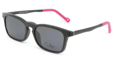 Dětská brýlová obruba se slunečním klipem (2v1) Cooline 132 matt - černá/růžová