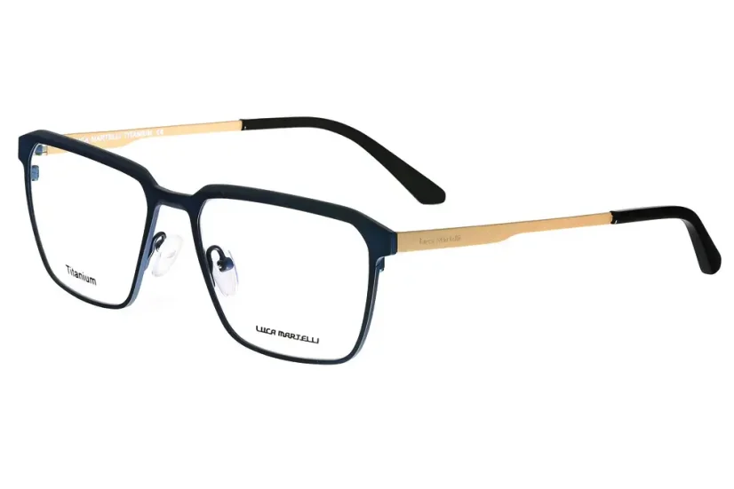 Pánská brýlová obruba Luca Martelli Titanium LM2296 COL. 03 - tmavě modrá/zlatá mat