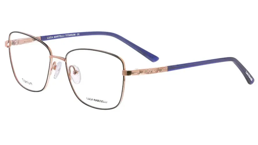 Dámská brýlová obruba Luca Martelli TITANIUM LM1224 Col. 02 - zlatá/modrá