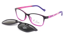 Dětská brýle se slunečním polarizačním klipem (2v1) Cooline 189 c2 purple - fialová/růžová